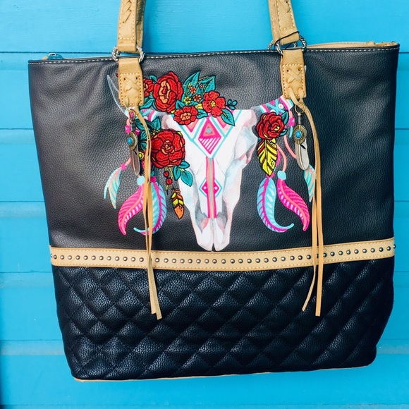 Montana West Handbags - Montana West Bull Skull Tote